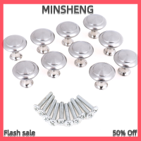 MIH ✨ COD ✨ [Mimar] Amango 10pcs Round Cabinet Stainless Steel Drawer Knobs Cupboard Pull Handles