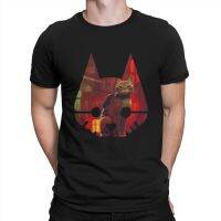 Cat Head T-Shirts Men Stray Game Humor Pure Cotton Tee Shirt Round Neck Short Sleeve T Shirt Classic Clothes 【Size S-4XL-5XL-6XL】