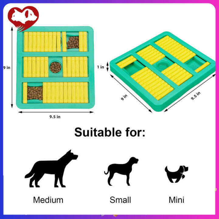 ชามการฝึกเชิงโต้ตอบกันสำลักของเล่นปริศนาทรงสี่เหลี่ยมอุปกรณ์สำหรับฝึกอบรม-iq-สัตว์เลี้ยงสำหรับสุนัขสัตว์เลี้ยง