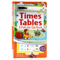 Multiplication tables times tables English original picture book a pull the tab book with eraser can be rewritten repeatedly. Childrens Enlightenment paperboard multiplication learning is fun