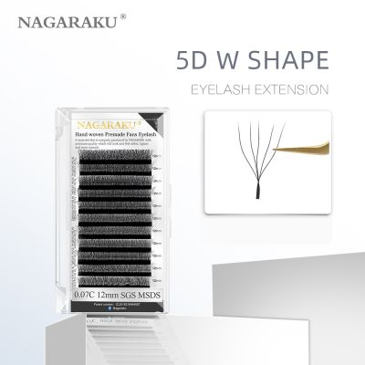 【cw】 NAGARAKU 5D W Premade Volume Fans Lashes Soft False Eyelashes