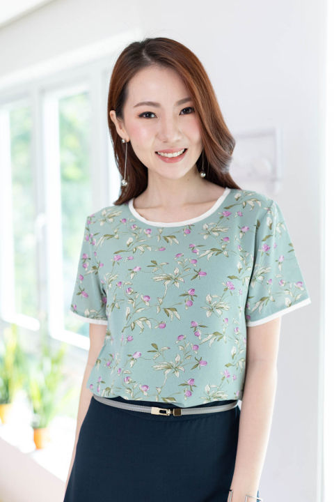 narinari-mt4015-round-neck-top-เสื้อคอกลมทรงชิล