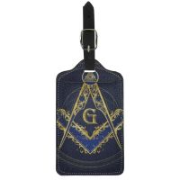 【DT】 hot  Twoheartsgirl Fashion Freemasonry Luggage PU Tag Card Sleeve Portable Suitcase Identifier Label Anti-lost Seal Pouch Accessory