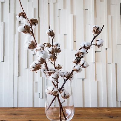 【cw】 10 Heads Naturally Dried CottonArtificialFloral Branch for Wedding FestivalHomeFakeDecoration