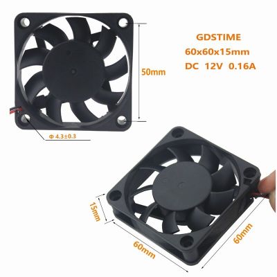 100 Pieces Gdstime Two Balls DC 12V 60x60x15mm Brushless Cooling Fan 6cm 4500RPM CPU VGA Cooler 60mm x 15mm Cooling Fans