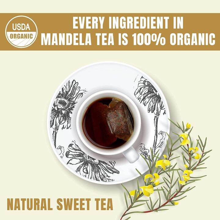 ชาฮันนี่บุชออร์แกนิคแอฟริกาใต้-organic-mandela-honeybush-tea-1-กล่องมี-20-ซอง-south-african-single-origin-tea-zero-calorie-and-caffeine-free-antioxidant-rich-all-natural-tea-leaves