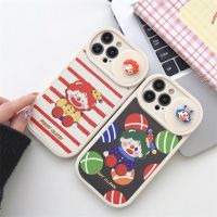 Cartoon cute vertical stripe skin push window funny clown mobile phone case for iPhone 13 12promax iphone11 xsmax 78plus 14promax 14plus