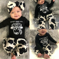 PUDCOCO AU Newborn Baby Girl Boy Winter Clothes Cow T-Shirt Tassels Pants 3PCS Outfits Support wholesale  by Hs2023