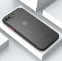 เคสกันกระแทก กันรอยกล้อง Case iPhone 7Plus / 8Plus เคสปุ่มสีผิวด้าน ขอบนิ่มหลังแข็ง
