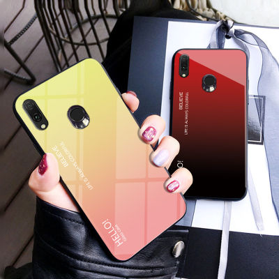 OPPO Realme 3 PRO กรณี Realme 3PRO กระจกฮาร์ดกรณีไล่โทนสีกันกระแทกโทรศัพท์ปกหลังปลอก