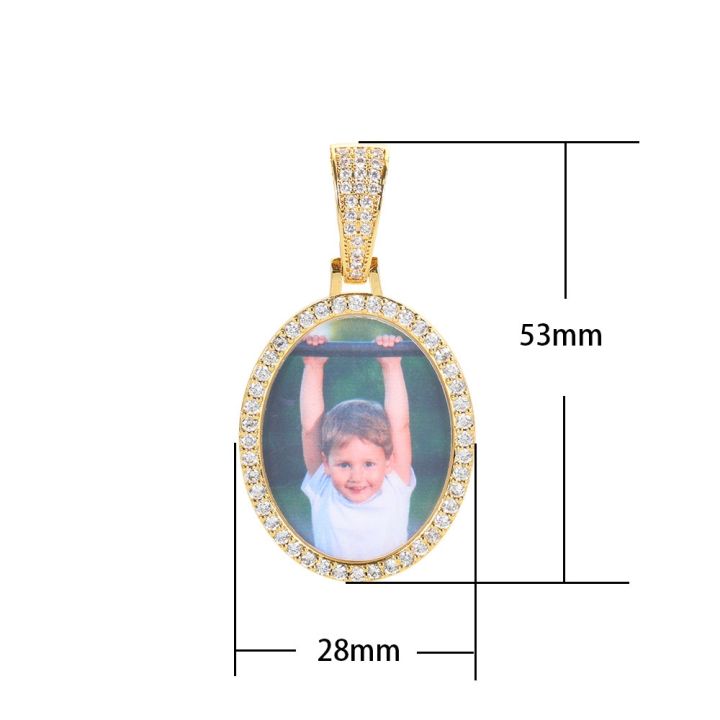 customized-oval-photo-necklace-charm-iced-out-cz-picture-wedding-bridal-memory-frame-pendant