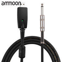 [okoogee]USB Guitar Andio Cable USB Male Interface to 6.35mm (1/4inch) Mono Electric Guitar Connection Cable Guitar to PC USB Link Recording Cable Compatible with Windows / MacOS- Supports Both 44.1 kHz and 48 kHz Sample Rate Providing Sound