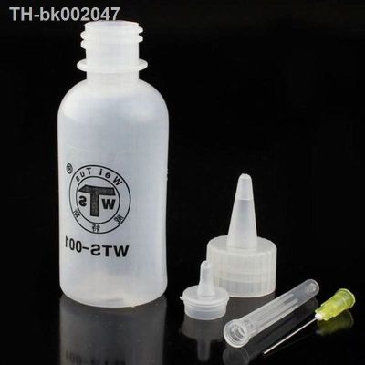 ☜◎ Soldering Cleaning Clear Liquid Flux Plastic Hand Bottle Needle Tip Alcohol Oil Dispenser Cleaner DIY Repair WTS-001 50ml