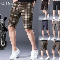 ┋✠♗ Summer new golf clothing mens golf mens shorts mid-pants golf pants mens pants breathable plaid pants