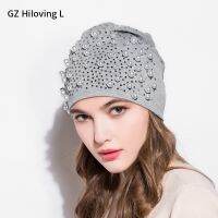 ✖▧ GZHilovingL News Womens Diamonds Hats Autumn Winter Spring Preals Womens Beanies Hats Soft Casual Polyester Slouch Beanies Hats