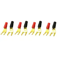 8Pcs/4Pairs "Y" "U" Spade Banana Connectors Gold Plated Solderless Fork Speaker Banana Plug Adapter