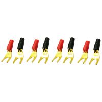 8Pcs/4Pairs "Y" "U" Spade Banana Connectors Gold Plated Solderless Fork Speaker Banana Plug Adapter