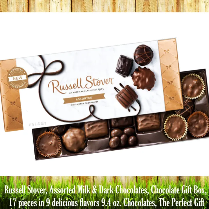 Russell Stover, Assorted Milk & Dark Chocolates, Chocolate Gift Box, 17 ...