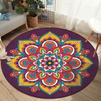 Mandala Style Non-Slip Round Carpet for Floor Mat Living Room Bedroom Decor Anti-slip Area Carpet Yoga Mat Rug Circle Rug