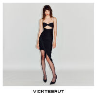 VICKTEERUT (ราคาปกติ 12,500-.) Spaghetti Strap Drape Dress with Cut-Out Detail เดรสสายเดี่ยว จับเดรป ดีเทลคัตเอาท์