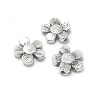 (4324)50PCS 11x11MM Antique Silver Color Zinc Alloy Flower Beads Beads Bracelets Beads Jewelry Making Supplies Accessories Beads