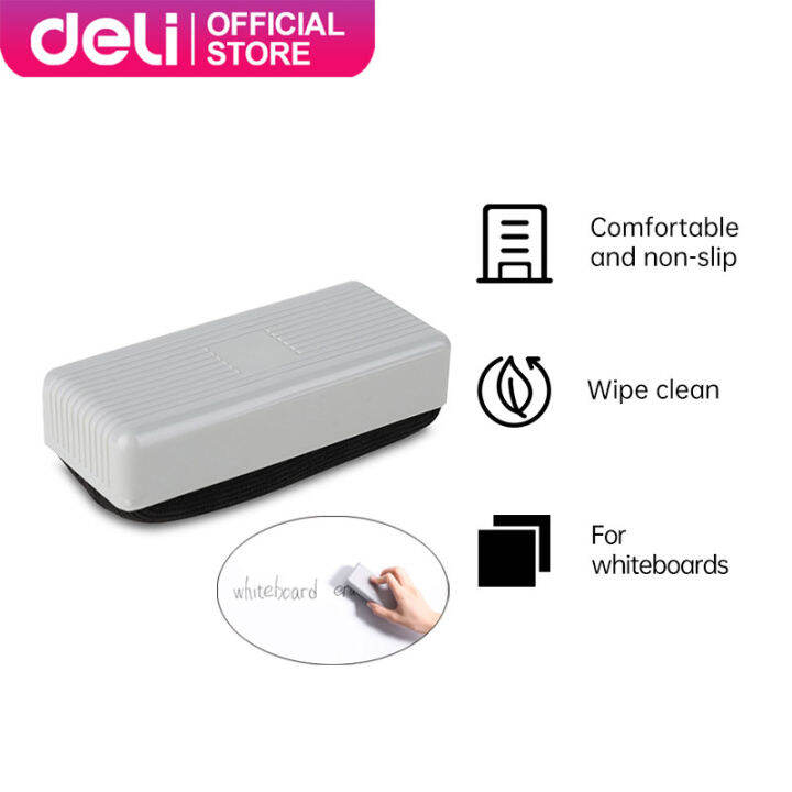 Deli Whiteboard Eraser,Eraser For White Board 105×45×35mm Light Grey
