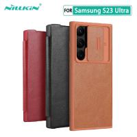 Samsung Galaxy S23 Ultra เคส Qin Pro Nillkin บัตรกระเป๋ากระเป๋าสตางค์กระเป๋าหนังพลิกปกสำหรับ Samsung S23 Plus + กรณี