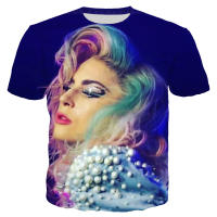 2023 Pop Singer Lady Gaga 3D พิมพ์เสื้อยืดผู้ชายผู้หญิงแฟชั่นลำลองแขนสั้น Hip Hop Harajuku Streetwear เสื้อขนาดใหญ่