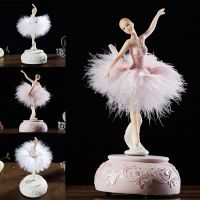 Ballerina Music Box Dancing Girl Swan Lake Carousel with Feather for Birthday Gift Home Music Boxes Home Decor