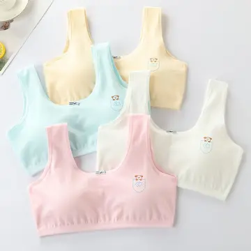 Sponge Kids Bra Girls Training Bra 8-16 Teenager Girl Student Vest Kid's  Underwear Strap Sport Bra Baju Dalam Kanak