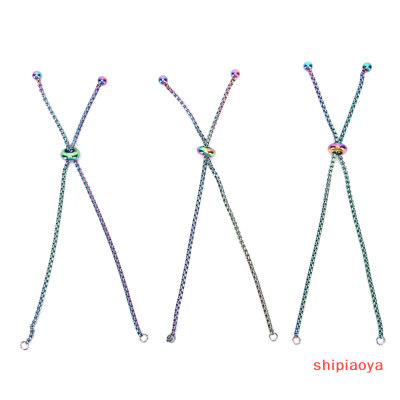 Shipiaoya ชุด3ชิ้นโซ่เลื่อนสแตนเลสปรับได้กำไลข้อมือทำเครื่องประดับ DIY