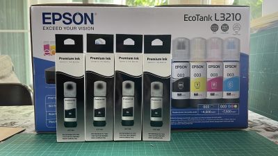หมึกพรีเมี่ยม (Premium ink) สำหรับเติม  Epson Printer หมึกดำ Black 4 ขวด สำหรับเติม Epson L1210/L3210/L3250/L4260/L5290/L6270/L6290