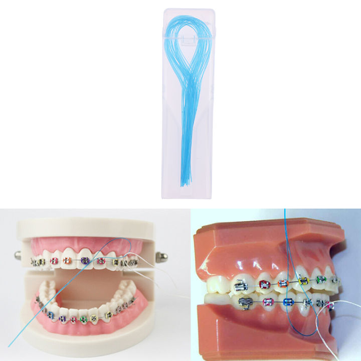 lowest-price-mh-35pcs-dental-floss-threaders-ผู้ถือฟันระหว่างจัดฟันฟันสะพาน-hilo