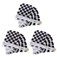 36 Pcs. Fluted Formula 1 F1 Racing Banner Hand Waving Flags (Black + White)