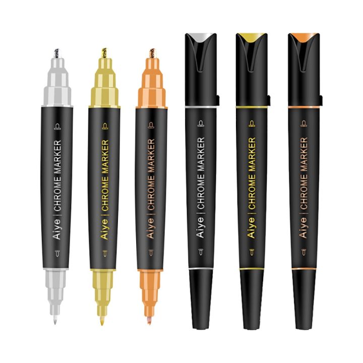 dual-side-writing-metallic-liquid-chrome-mirror-marker-pen-waterproof-ink-mirror-reflective-paint-metal-pens-diy-craftwork-pen