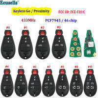 Oibwye 3/4/5/6/7 Keyless-Go Proximity กุญแจรีโมต433.92MHz สำหรับ Chrysler/ดอดจ์คาราวาน/Jeep PCF7945ชิป ID46 FCC ID: CY24 IYZ-C01C