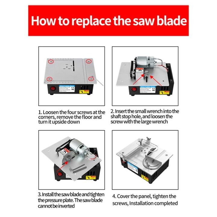 เลื่อยไฟฟ้าตั้งโต๊ะขนาดเล็กเลื่อยแท่นขนาดเล็กไฟฟ้าเครื่องกลึงไม้เครื่องมือตัด-diy-ปลั๊ก-eu