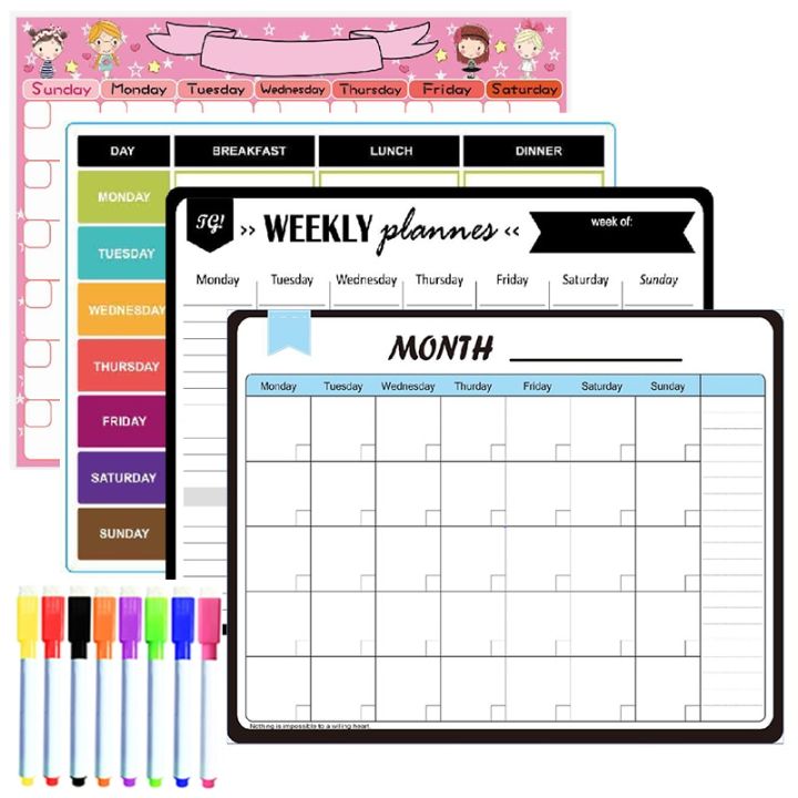 calendar-weekly-monthly-planner-magnetic-blackboard-fridge-stickers-dry-erase-board-memo-messages-for-kids-white-board-for-wall