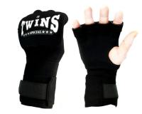 Twins special  Quick Handwraps Black CH7 Black Genuine leather Muay Thai Sparring MMA K1 ถุงมือซ้อมชก เเบบสวม เร่งด่วน ทวินส์ สเปเชี่ยล สีดำ หนังแท้ 100%