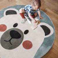 【SALES】 Cartoon Kids Carpet Round Cute Lion Rugs for Bedrooms INS Animal Game Floor Mat Aisle Home Decoration Kawaii Room Decor