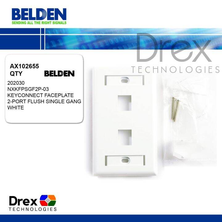 BELDEN 2Port Faceplate AX102665 Key Connect Faceplate 2Port Flush