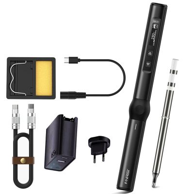 FNIRSI 1 Set Electric Soldering Iron Smart Electric Soldering Iron PD 65W Adjustable Constant Temperature Fast Heat Soldering Iron A (High Configuration)