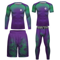 MMA Rashguard T เสื้อกางเกงชุด BJJ Rash Guard Tracksuit มวย Jerseys Muay Thai การบีบอัดเสื้อผู้ชาย Kicking ชุดกีฬา