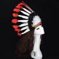 【hot】ﺴ❒✶  Headdress Prop Hat Chief Feather Thanksgiving Day Props