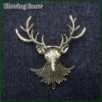 Blowing 1PC unisex Animal COLLAR เข็มกลัด Pin คลิปกวางน่ารัก Antlers หัวหมุดเข็มกลัด