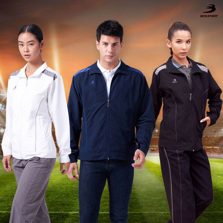 bcs-sport-เสื้อแจ๊คเก็ต-แทร็คสูท-unisex-ทรงเข้ารูป-รหัส-t412-bcs-tracksuit-jacket-t412