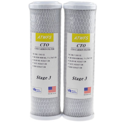 2pcs Universal Water Filter Activated Carbon Filter Cartridge,10 Inch CTO Purification System Home Appliance Treatment Part