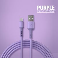 สายชาร์จเร็วชนิด C USB C สายไฟสำหรับ Huawei ข้อมูลซิลิโคนนุ่มเหลว Xiaomi สายชาร์จโทรศัพท์มือถือ USB-C ยาว1/1.5/2ม.