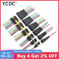 ☊✜ AMP 1P 2P 3P 4P 5P 6P Way Waterproof Electrical Auto Connector Male Female Plug with Wire Cable harness for Car Motorcycle 1set