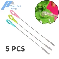 5Pcs Nylon Bottle Cleaning Brush Baby Stainless Steel Long Handle Cleaning Brushes Soft Hair Straws Spiral Kitchen Cleaning Tool Cleaning Tools